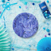 Blaue Seide abstrakt Pappteller (Party)