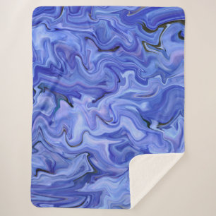 Blaue Seide abstrakt Sherpadecke