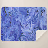 Blaue Seide abstrakt Sherpadecke (Vorderseite (Horizontal))