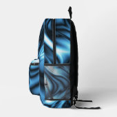 Blaue Seide Bedruckter Rucksack (Rechts)