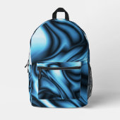 Blaue Seide Bedruckter Rucksack (Vorderseite)
