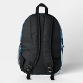 Blaue Seide Bedruckter Rucksack (Rückseite)