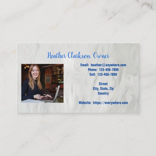 Blaue Seide - Blume 2190 Visitenkarte (Rückseite)