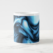 Blaue Seide Jumbo-Tasse (Vorderseite)