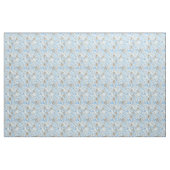 Blaue Seide und Perlen aus Elfenbein Stoff (Yard (91,4 cm))