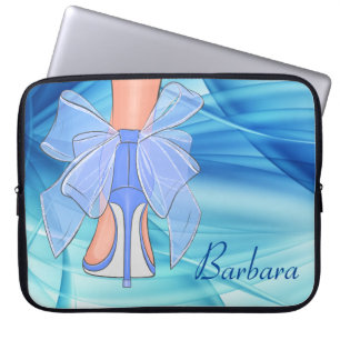 Blaue Seiden-High-Heels nach Maß Laptopschutzhülle