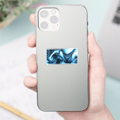 Blaue Seidenwelle Aufkleber (Telefon)
