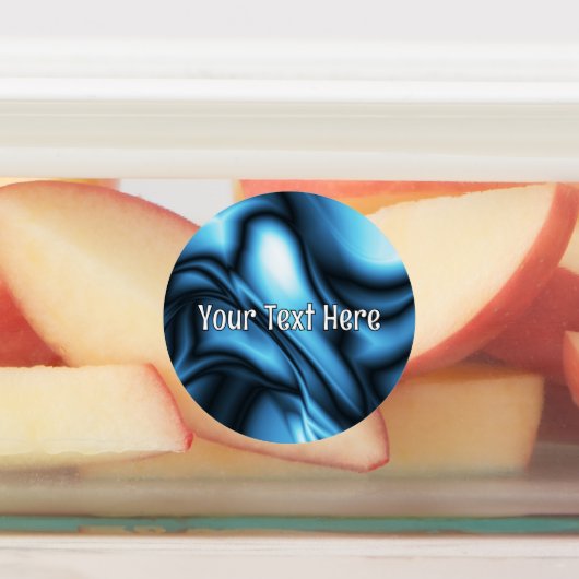 Blaue Seidenwelle Etiketten (Befestigt)