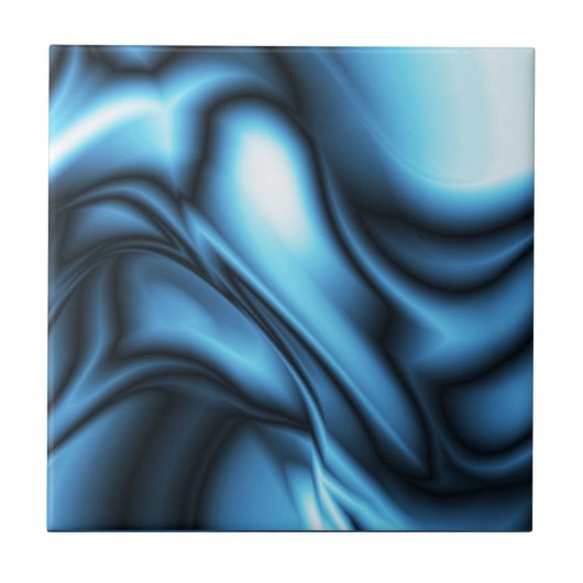 Blaue Seidenwelle Fliese (Vorderseite)