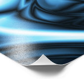 Blaue Seidenwelle Fotodruck (Ecke)
