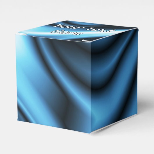 Blaue Seidenwelle Geschenkschachtel (Vorderseite)