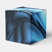 Blaue Seidenwelle Geschenkschachtel (Rückseite)