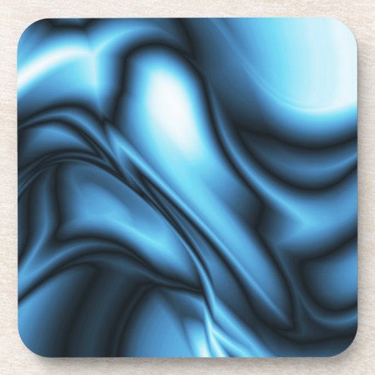 Blaue Seidenwelle Getränkeuntersetzer (Vorderseite)
