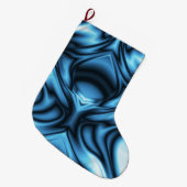 Blaue Seidenwelle Großer Weihnachtsstrumpf (Vorderansicht (hängend))