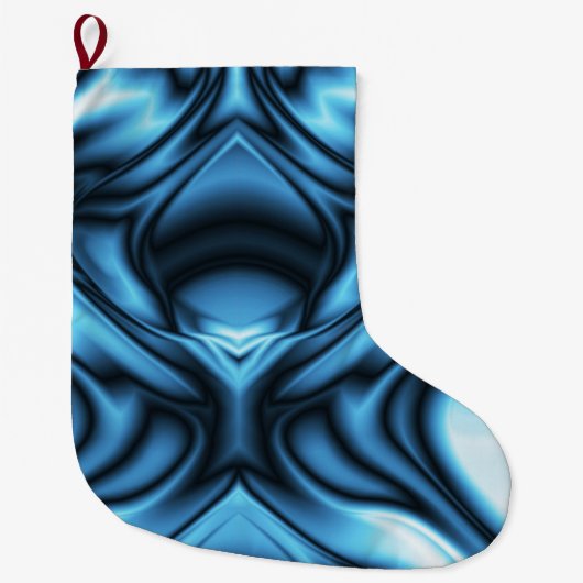 Blaue Seidenwelle Großer Weihnachtsstrumpf (Vorderseite)