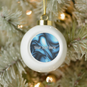 Blaue Seidenwelle Keramik Kugel-Ornament