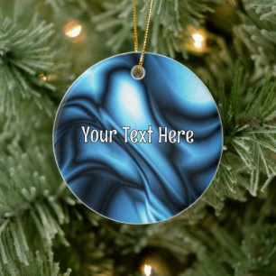 Blaue Seidenwelle Keramik Ornament