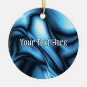 Blaue Seidenwelle Keramik Ornament (Vorne)