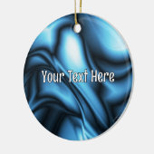 Blaue Seidenwelle Keramik Ornament (Links)