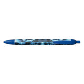 Blaue Seidenwelle Kugelschreiber (Rückseite)