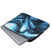Blaue Seidenwelle Laptopschutzhülle (Vorne Knopf)