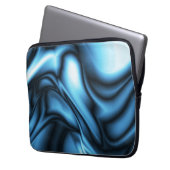 Blaue Seidenwelle Laptopschutzhülle (Vorderseite Links)