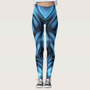 Blaue Seidenwelle Leggings