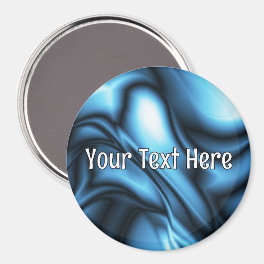 Blaue Seidenwelle Magnet (Vorderseite/Rückseite)