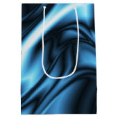 Blaue Seidenwelle Mittlere Geschenktüte (Rückseite)