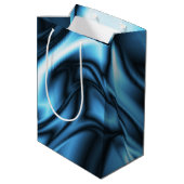 Blaue Seidenwelle Mittlere Geschenktüte (Rückseite Schrägansicht)