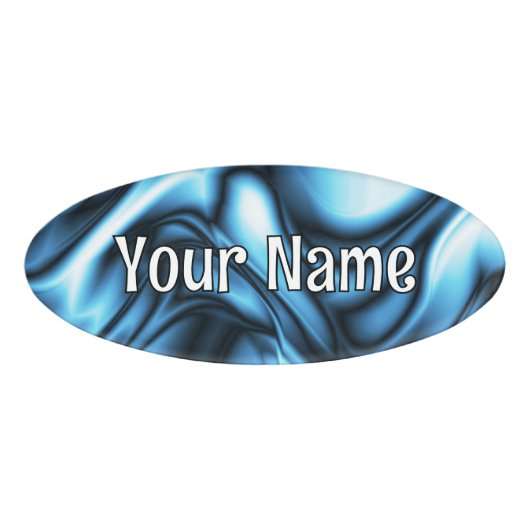 Blaue Seidenwelle Namenschild (Vorderseite)