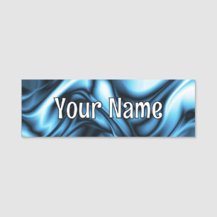 Blaue Seidenwelle Namensschild