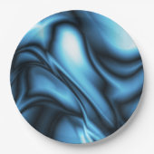 Blaue Seidenwelle Pappteller (Vorderseite)