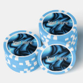Blaue Seidenwelle Pokerchips (Stapel)