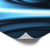 Blaue Seidenwelle Poster (Ecke)