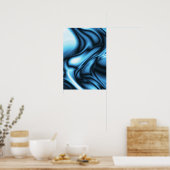 Blaue Seidenwelle Poster (Küche)