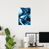 Blaue Seidenwelle Poster (Heimbüro)