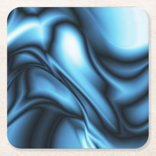 Blaue Seidenwelle Rechteckiger Pappuntersetzer