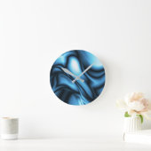 Blaue Seidenwelle Runde Wanduhr (Zuhause)
