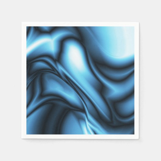 Blaue Seidenwelle Serviette (Vorderseite)