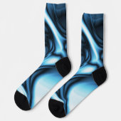 Blaue Seidenwelle Socken (Linkes Detail)