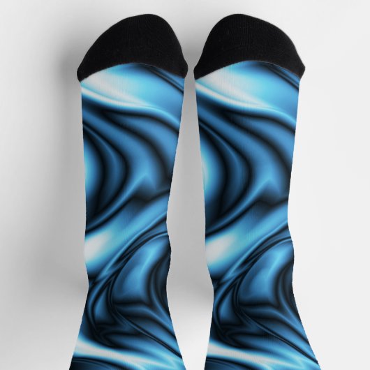 Blaue Seidenwelle Socken (Oben)