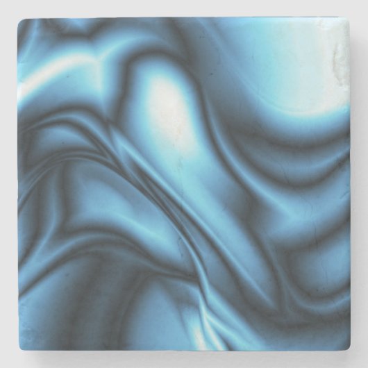 Blaue Seidenwelle Steinuntersetzer (Vorderseite)