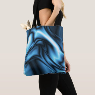Blaue Seidenwelle Tasche