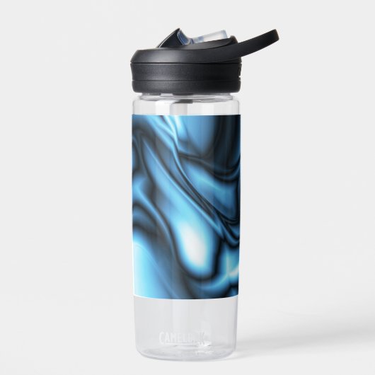 Blaue Seidenwelle Trinkflasche (Links)
