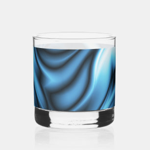 Blaue Seidenwelle Whiskyglas