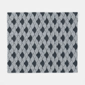 Blaue Seigaiha-Wellenmuster Fleecedecke (Vorderseite (Horizontal))