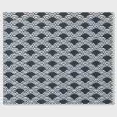 Blaue Seigaiha-Wellenmuster Geschenkpapier (Flach)