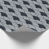 Blaue Seigaiha-Wellenmuster Geschenkpapier (Ecke)