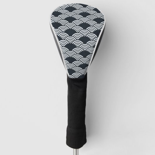 Blaue Seigaiha-Wellenmuster Golf Headcover (Vorderseite)